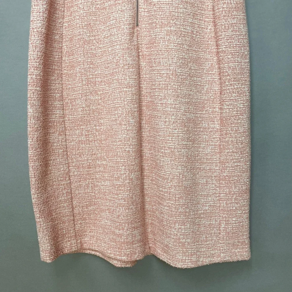 Calvin Klein Tweed Dress Sheath Dress Short Puff Sleeve Plus Size 18W Pink Women - Picture 6 of 13